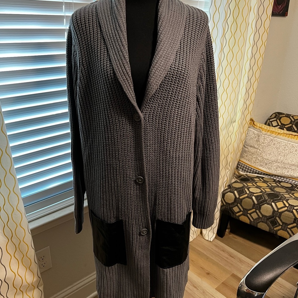 Sweater knee length. Gray with tags.